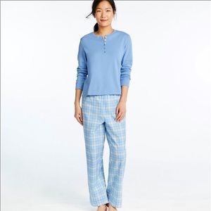 LL Bean Cotton Blue Pajama Set, Small